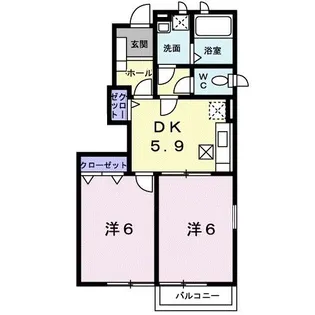 ファミールコートII B【1階】の間取り