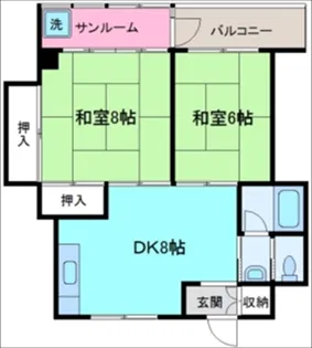朝倉ハイツ【4階】の間取り