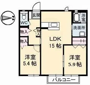 ヴィバーチェ椋野 I棟【1階】の間取り