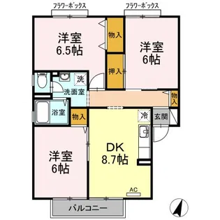 セジュール瀬戸 A棟【2階】の間取り