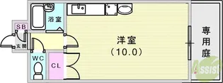パックスヴィラ平野【1階】の間取り