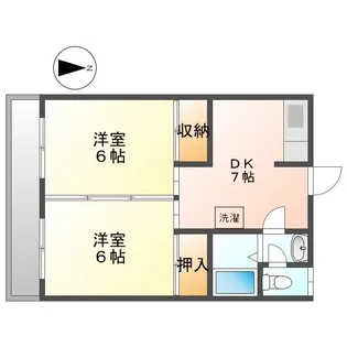 第3下河原ハイツ【2階】の間取り