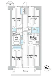 アビティグランデ砧 C棟【2階】の間取り