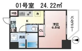 RIVER PARK FRONT天神橋【6階】の間取り