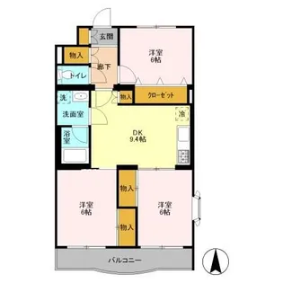 プラムマンション【3階】の間取り