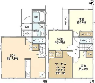 埼玉県さいたま市見沼区大字南中丸【一戸建】の間取り