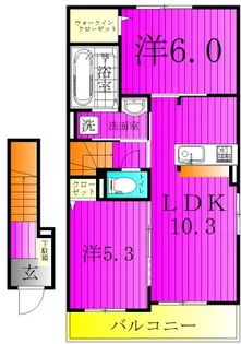 エアリーフォレスト A棟【2階】の間取り