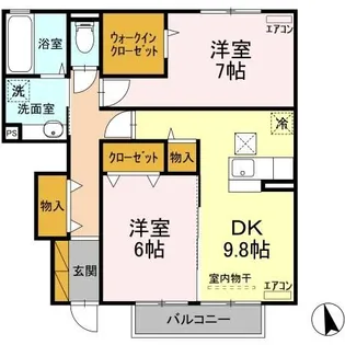シュタットみどりの D【1階】の間取り