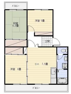サンヒルズ藤B棟【1階】の間取り