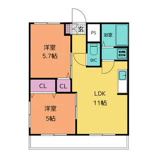 南台ハイツ【3階】の間取り