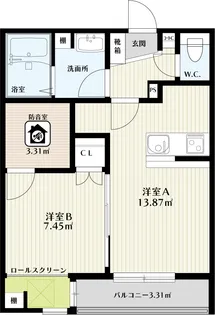 SKリデンテ野毛平I【2階】の間取り