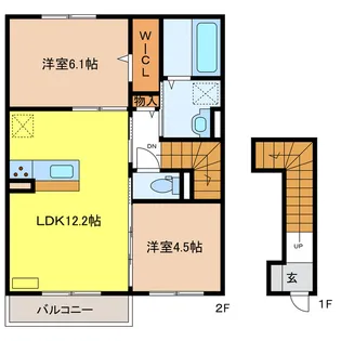 シャトーアサヒVII【2階】の間取り