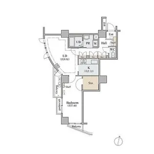 コラム神泉【12階】の間取り