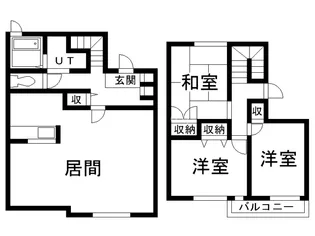ロイヤルタウンライブラA【1階】の間取り