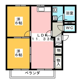 SUNVILLAGE YOSHIDA B棟【1階】の間取り