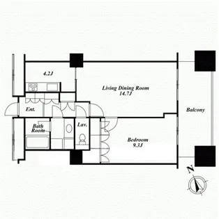 六本木ヒルズレジデンスB棟【23階】の間取り