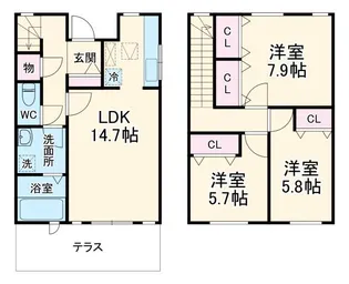 神奈川県横浜市港北区新吉田東5【一戸建】の間取り