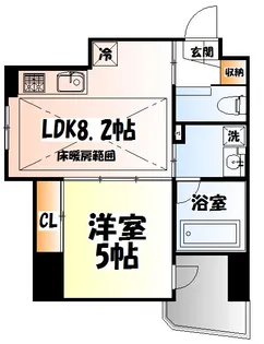 フェリシダ五橋【6階】の間取り
