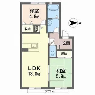 二色の浜グリーンヴィレッジC【1階】の間取り