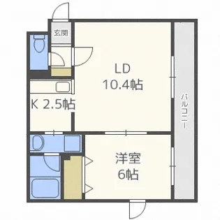 北海道札幌市西区二十四軒三条4【マンション】の間取り