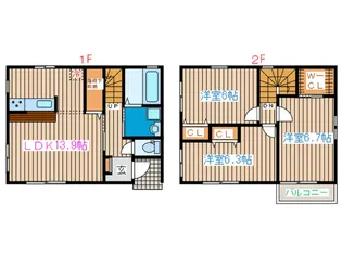 宮城県仙台市若林区六丁の目北町【一戸建】の間取り