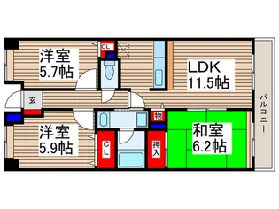 プリムローズ上福岡【1階】の間取り