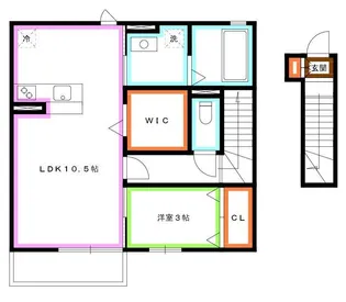 東京都杉並区宮前3【アパート】の間取り