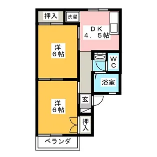 セジュール伏見 A【1階】の間取り