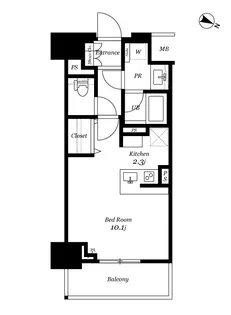 ロイヤルパークスER万代【8階】の間取り