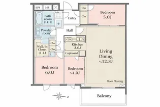 ザ・パークハウス小日向【3階】の間取り
