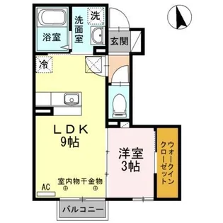 ルミナス山岸【1階】の間取り