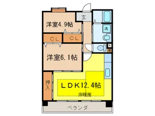 OPH南千里津雲台2号棟【1階】の間取り