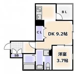 アーバンカーサ難波III【4階】の間取り