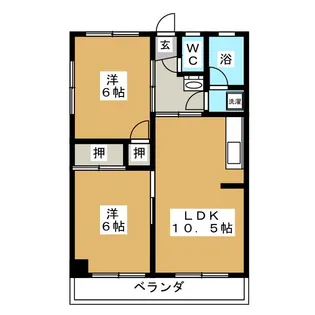 小根山団地 悠久台【3階】の間取り