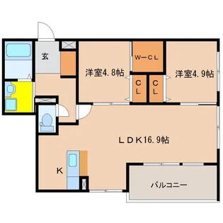 アルテマイスター和知川原【5階】の間取り