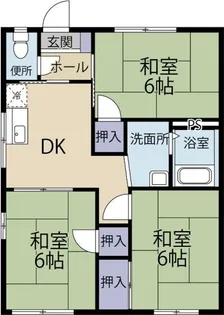 プラムハイツI【1階】の間取り