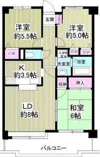 ベルグプレシャデス船橋【3階】の間取り