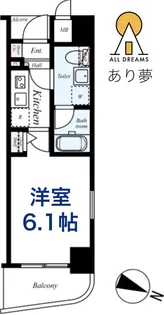 グリフィン横浜・桜木町駅前弐番館【6階】の間取り