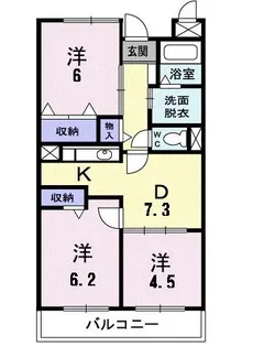 グラディオ・AKAYAMA【2階】の間取り