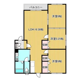 サニーフラットYOU【1階】の間取り