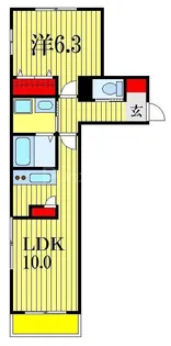 ユニゾンウエスト【1階】の間取り