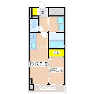 デ・クオーレ樋之口【2階】の間取り
