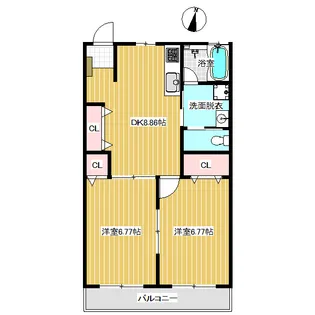 サンライズハイツ【1階】の間取り