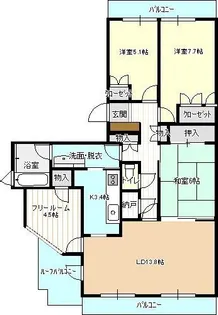 ブライトタウン住吉【10階】の間取り