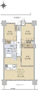 イトーピア江坂BALFLAT【3階】の間取り