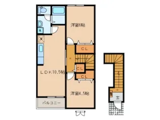 カーサフィオーレONE【2階】の間取り