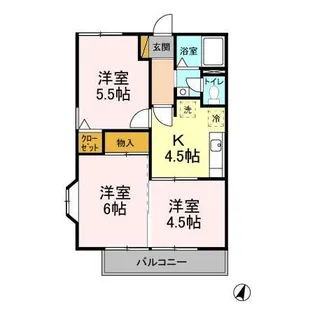 ラフォーレ北方B【2階】の間取り