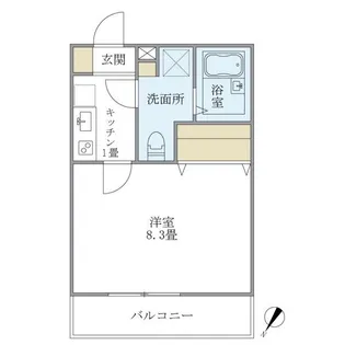 ミニョン若林【1階】の間取り