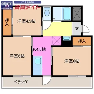 ヴィラナリー津 A棟【2階】の間取り