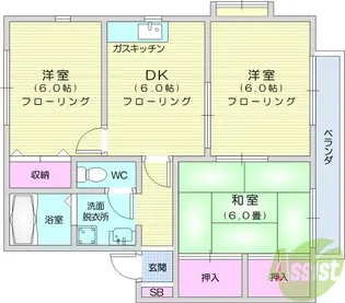 ロイヤルヒルズ雷神【2階】の間取り